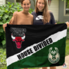 Chicago Bulls vs Milwaukee Bucks House Divided Flag, NBA House Divided Flag