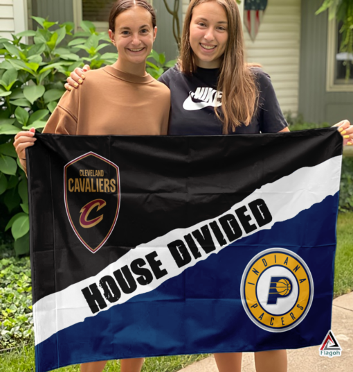 Cavaliers vs Pacers House Divided Flag, NBA House Divided Flag