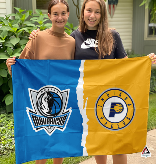 Mavericks vs Pacers House Divided Flag, NBA House Divided Flag