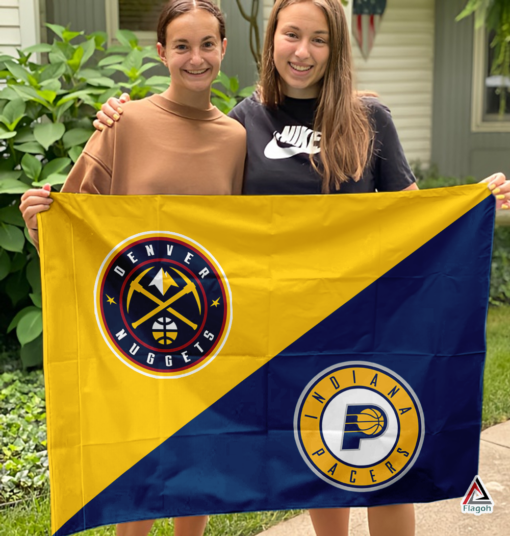 Nuggets vs Pacers House Divided Flag, NBA House Divided Flag