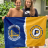 Golden State Warriors vs Indiana Pacers House Divided Flag, NBA House Divided Flag