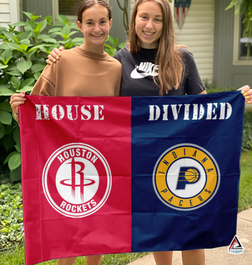 Rockets vs Pacers House Divided Flag, NBA House Divided Flag