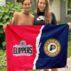 LA Clippers vs Indiana Pacers House Divided Flag, NBA House Divided Flag