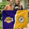 Los Angeles Lakers vs Indiana Pacers House Divided Flag, NBA House Divided Flag