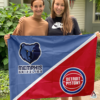 Memphis Grizzlies vs Detroit Pistons House Divided Flag, NBA House Divided Flag