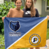 Memphis Grizzlies vs Indiana Pacers House Divided Flag, NBA House Divided Flag