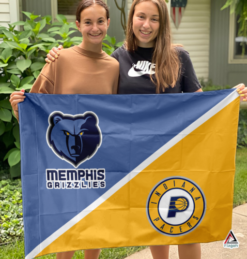 Grizzlies vs Pacers House Divided Flag, NBA House Divided Flag