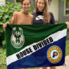 Milwaukee Bucks vs Indiana Pacers House Divided Flag, NBA House Divided Flag