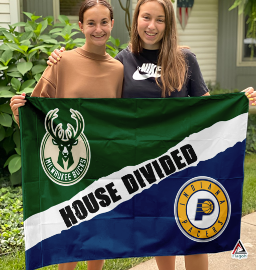 Bucks vs Pacers House Divided Flag, NBA House Divided Flag