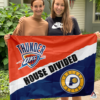 Oklahoma City Thunder vs Indiana Pacers House Divided Flag, NBA House Divided Flag