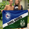 Philadelphia 76ers vs Milwaukee Bucks House Divided Flag, NBA House Divided Flag