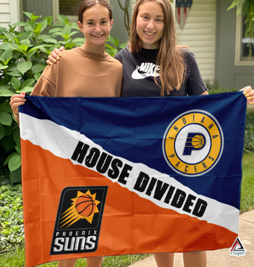 Suns vs Pacers House Divided Flag, NBA House Divided Flag