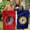 Portland Trail Blazers vs Indiana Pacers House Divided Flag, NBA House Divided Flag