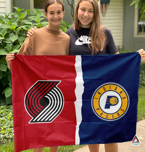 Trail Blazers vs Pacers House Divided Flag, NBA House Divided Flag