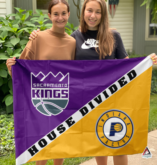 Kings vs Pacers House Divided Flag, NBA House Divided Flag