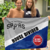 San Antonio Spurs vs Detroit Pistons House Divided Flag, NBA House Divided Flag