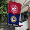 Atlanta Hawks vs Indiana Pacers House Divided Flag, NBA House Divided Flag