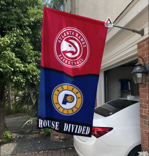 Hawks vs Pacers House Divided Flag, NBA House Divided Flag