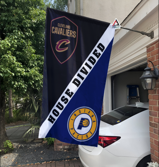 Cavaliers vs Pacers House Divided Flag, NBA House Divided Flag