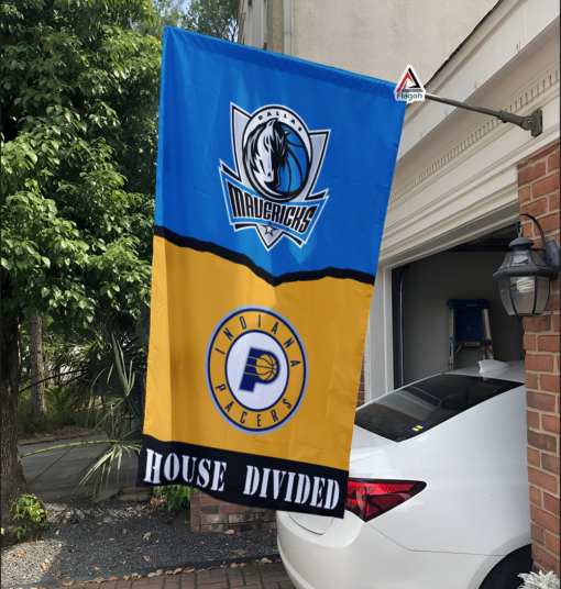 Mavericks vs Pacers House Divided Flag, NBA House Divided Flag