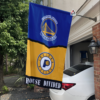 Golden State Warriors vs Indiana Pacers House Divided Flag, NBA House Divided Flag