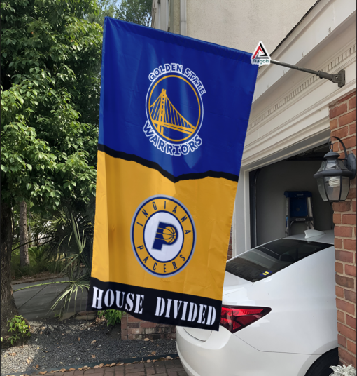 Warriors vs Pacers House Divided Flag, NBA House Divided Flag