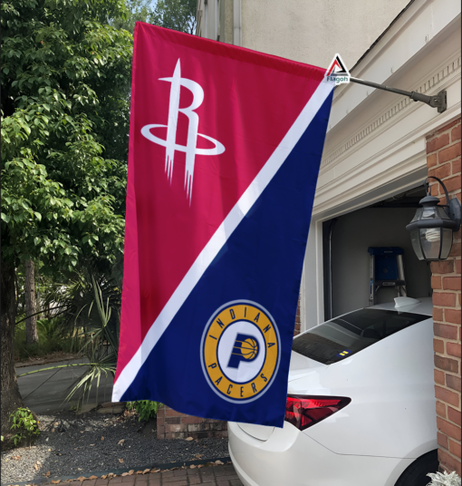 Rockets vs Pacers House Divided Flag, NBA House Divided Flag