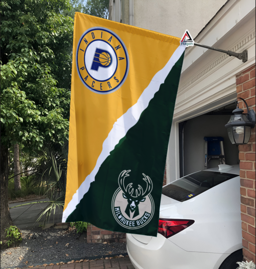 Pacers vs Bucks House Divided Flag, NBA House Divided Flag