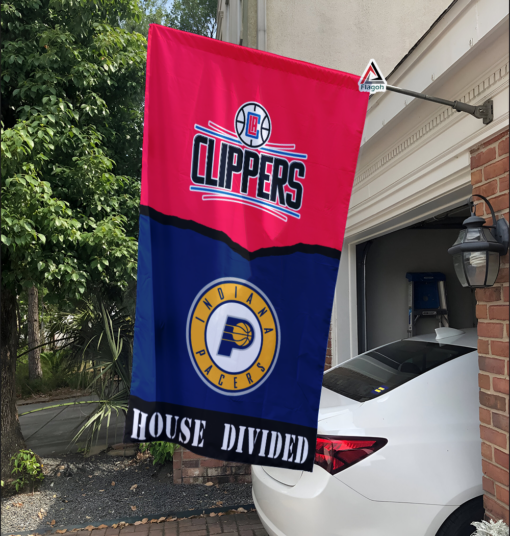 Clippers vs Pacers House Divided Flag, NBA House Divided Flag