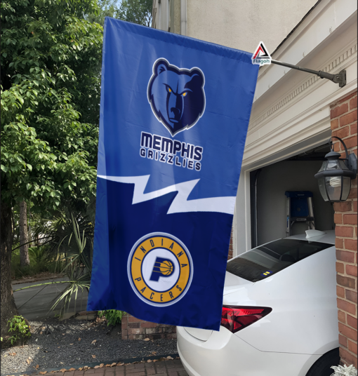 Grizzlies vs Pacers House Divided Flag, NBA House Divided Flag