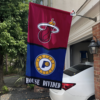 Miami Heat vs Indiana Pacers House Divided Flag, NBA House Divided Flag