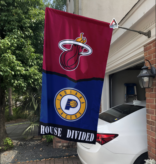 Heat vs Pacers House Divided Flag, NBA House Divided Flag