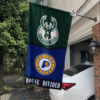 Milwaukee Bucks vs Indiana Pacers House Divided Flag, NBA House Divided Flag