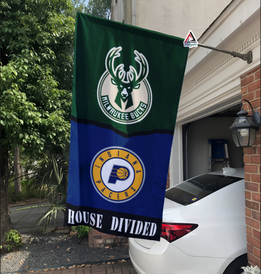 Bucks vs Pacers House Divided Flag, NBA House Divided Flag