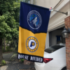 Minnesota Timberwolves vs Indiana Pacers House Divided Flag, NBA House Divided Flag