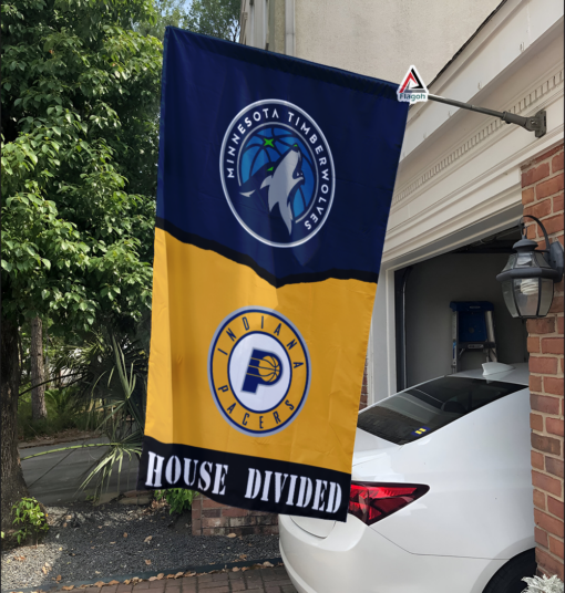 Timberwolves vs Pacers House Divided Flag, NBA House Divided Flag