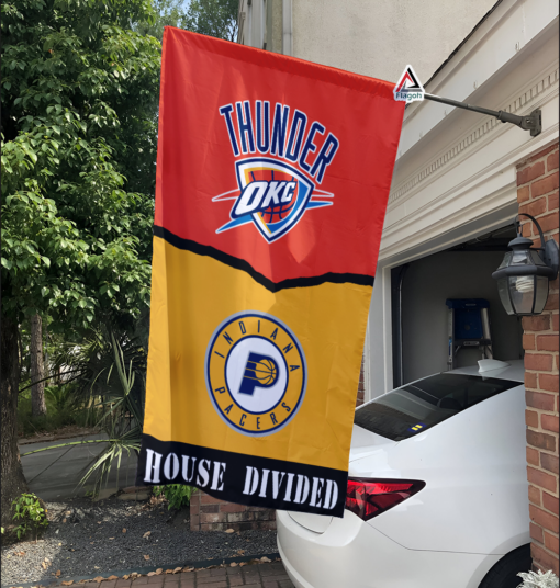 Thunder vs Pacers House Divided Flag, NBA House Divided Flag