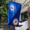 Philadelphia 76ers vs Indiana Pacers House Divided Flag, NBA House Divided Flag