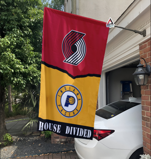 Trail Blazers vs Pacers House Divided Flag, NBA House Divided Flag