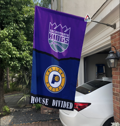 Kings vs Pacers House Divided Flag, NBA House Divided Flag