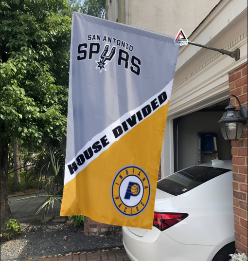 Spurs vs Pacers House Divided Flag, NBA House Divided Flag