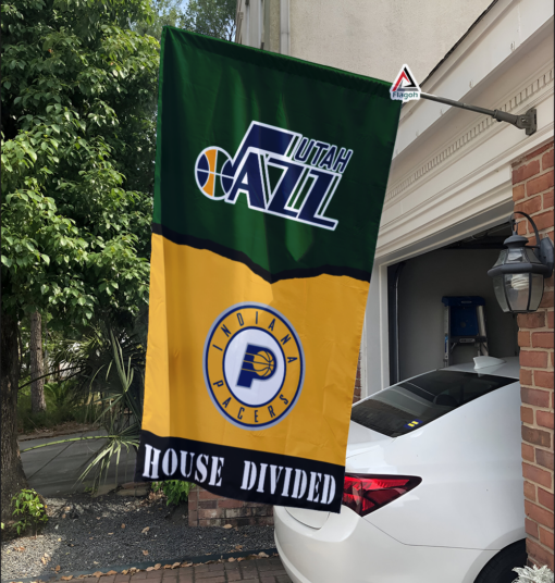 Jazz vs Pacers House Divided Flag, NBA House Divided Flag