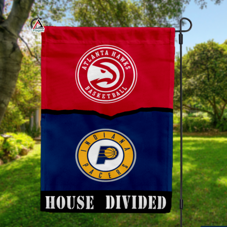 Hawks vs Pacers House Divided Flag, NBA House Divided Flag