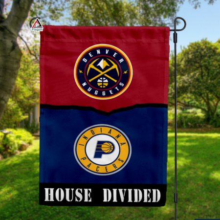 Nuggets vs Pacers House Divided Flag, NBA House Divided Flag