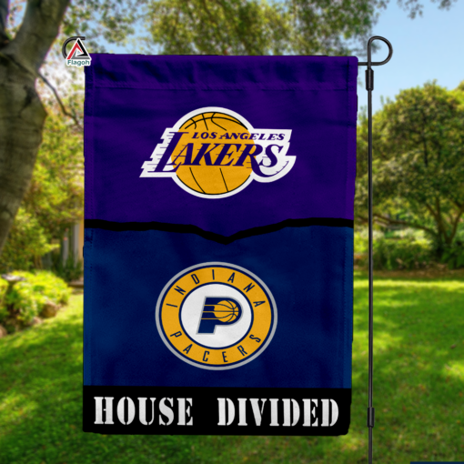 Lakers vs Pacers House Divided Flag, NBA House Divided Flag