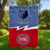 Memphis Grizzlies vs Detroit Pistons House Divided Flag, NBA House Divided Flag