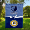 Memphis Grizzlies vs Indiana Pacers House Divided Flag, NBA House Divided Flag