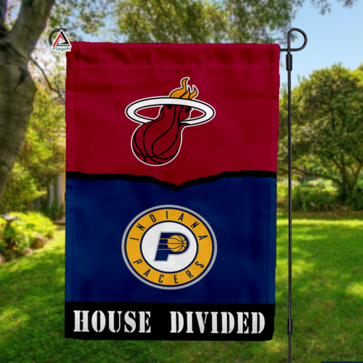 Heat vs Pacers House Divided Flag, NBA House Divided Flag