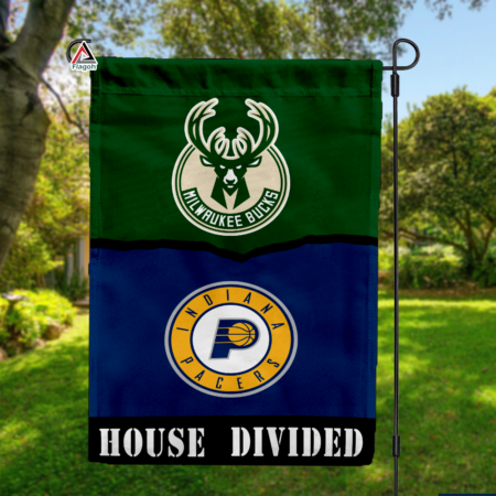 Bucks vs Pacers House Divided Flag, NBA House Divided Flag