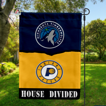 Timberwolves vs Pacers House Divided Flag, NBA House Divided Flag